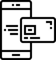 mobile payment online shopping - outline icon vector