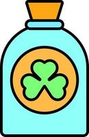 Shamrock Bag in the Circle color icon vector