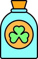 Shamrock Bag in the Circle color icon vector