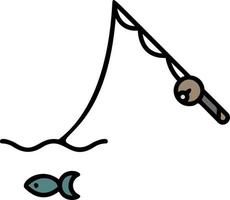 Fishing color icon vector