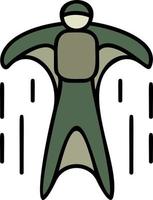 Wingsuit color icon vector