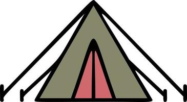 Tent color icon vector