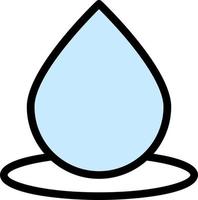 agua, gota icono de color vector