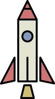 Rocket outline color icon vector