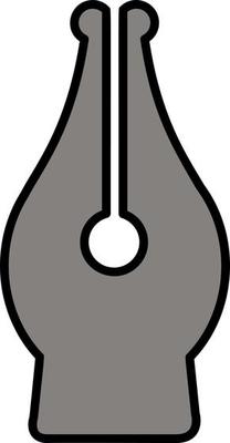 Fountain pen nib outline color icon