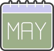 Calendar, may color icon vector