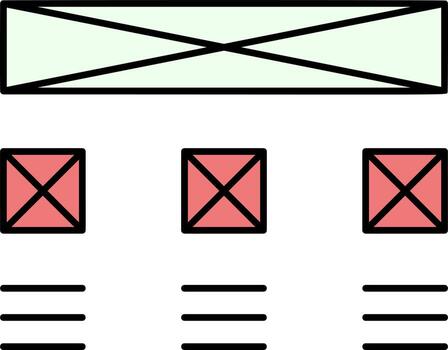 diseño, desarrollo, icono de color de cuadrícula vector