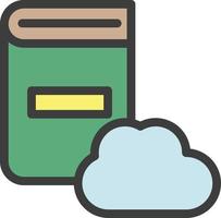 book, cloud color icon vector