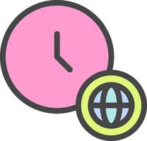 world, time color icon vector