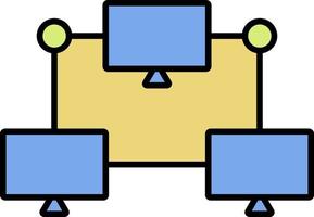 computer, connection color icon vector