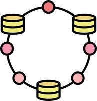 database, data, design color icon vector
