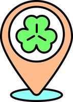 Location mark, trefoil color icon vector