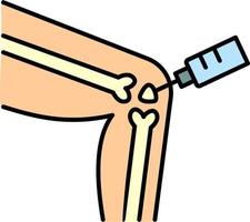 knee, leg, bone, injection color icon vector