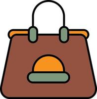 Handbag color icon vector