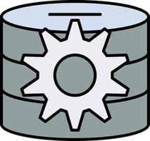 data manege, database, setting color icon vector