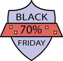 Black friday, 70 percent color icon vector