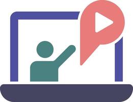 online training, lecture, notebook color icon vector