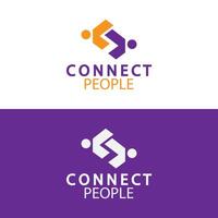 People Connect logo design template. connection logo for business vector