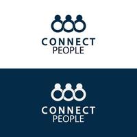 People Connect logo design template. connection logo for business vector