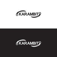 plantilla de vector de diseño de logotipo de icono de cuchillo de karambit