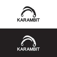 plantilla de vector de diseño de logotipo de icono de cuchillo de karambit