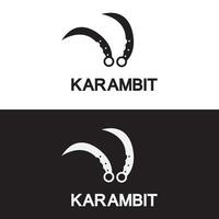 Karambit knife icon logo design vector template