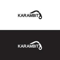 plantilla de vector de diseño de logotipo de icono de cuchillo de karambit