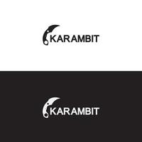 plantilla de vector de diseño de logotipo de icono de cuchillo de karambit