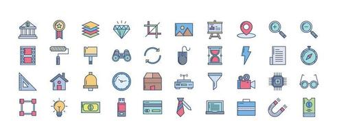 Collection of icons related to Ui Design and web icons, including icons like chat, share, edit, inbox and more. vector illustrations, Pixel Perfect set