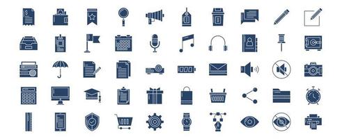 Collection of icons related to Ui Design and web icons, including icons like chat, share, edit, inbox and more. vector illustrations, Pixel Perfect set