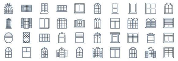 colección de íconos relacionados con las ventanas, incluidos íconos como arquitectura, diseño, decoración y más. ilustraciones vectoriales, conjunto perfecto de píxeles vector