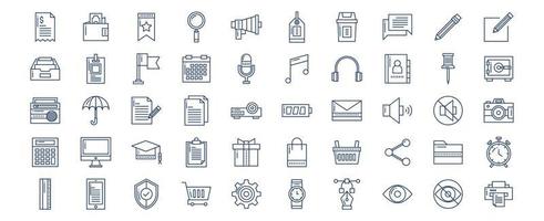 Collection of icons related to Ui Design and web icons, including icons like chat, share, edit, inbox and more. vector illustrations, Pixel Perfect set