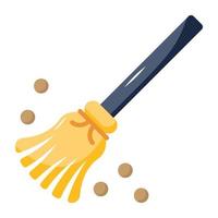 Trendy flat witch broom icon vector