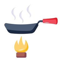 A cooking pan in an editable flat vector