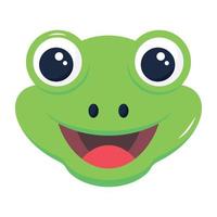 A frog face flat vector icon