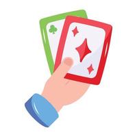 un icono plano de cartas de póquer vector