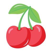 Get a glimpse of cherries flat icon vector