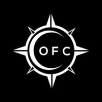 ofc diseño de logotipo de configuración de círculo de tecnología abstracta sobre fondo negro. logotipo de letra de iniciales creativas de ofc. vector