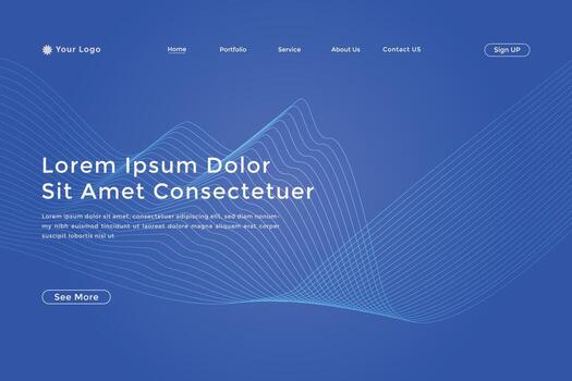 página de inicio de degradado radial de onda de línea abstracta. página de inicio abstracta de línea ondulada colorida moderna vector