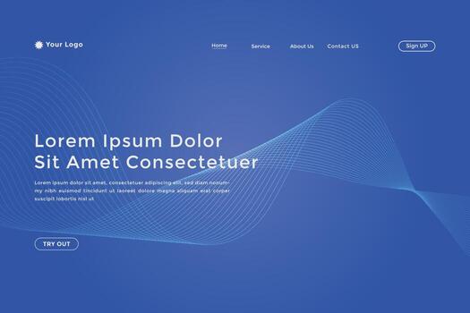 página de inicio de gradiente de onda de línea abstracta. página de inicio abstracta de línea ondulada colorida moderna vector