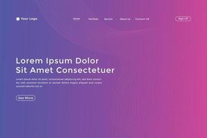 Modern colorful wavy line landing page Design. wave curve abstract landing page vector