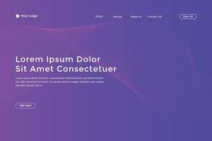 Modern colorful wavy line landing page Design. wave curve abstract landing page vector