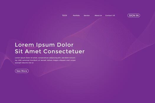 Abstract line wave gradient landing page. Modern colorful wavy line abstract landing page vector