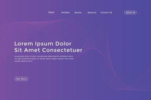 Abstract line wave gradient landing page. Modern colorful wavy line abstract landing page vector