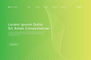 Abstract line wave gradient landing page. Modern colorful wavy line abstract landing page vector