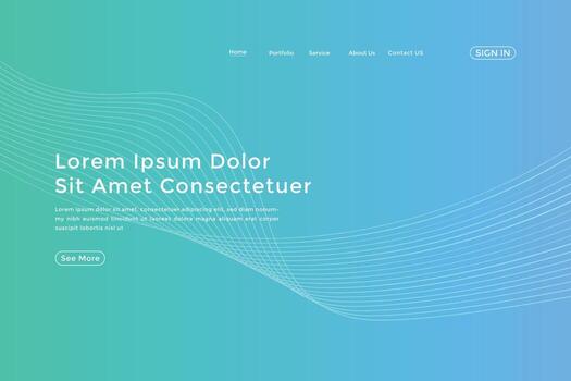 Modern colorful wavy line landing page Design. wave curve abstract landing page vector