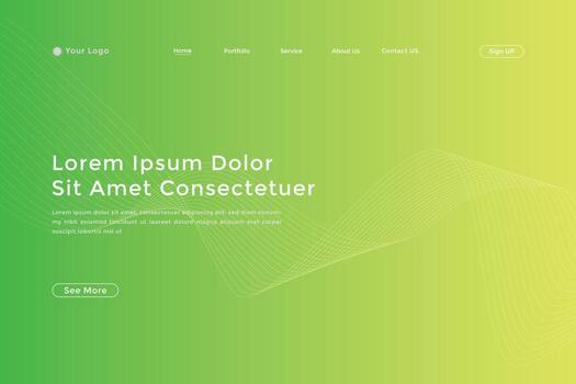 Modern colorful wavy line landing page Design. wave curve abstract landing page vector