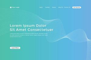 Modern colorful wavy line landing page Design. wave curve abstract landing page vector