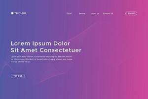 diseño de página de inicio de línea ondulada de colores modernos. página de inicio abstracta de curva de onda vector