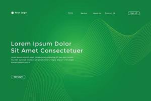Abstract line wave radial gradient landing page. Modern colorful wavy line abstract landing page vector